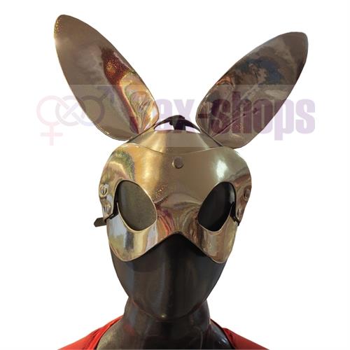 Mascara de conejo dorada