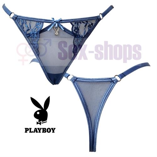 Colaless azul mood love string de tul y puntilla