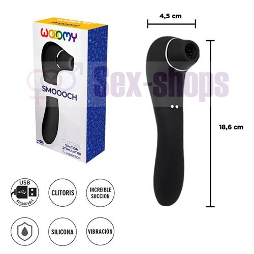 Smoooch Black - Succionador de clitoris con carga USB