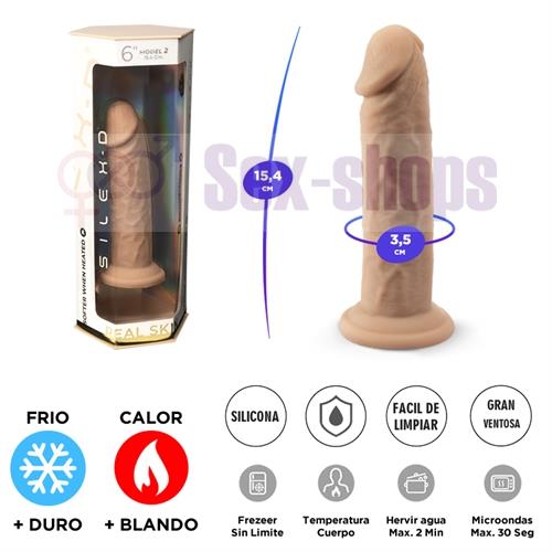 Real Skin Model 2 - Dildo Termorreactivo de Silicona Líquida de 15 cm