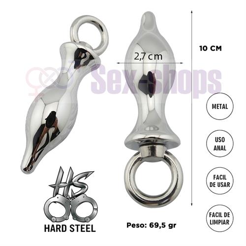 Plug anal metalico con aro extractor Small
