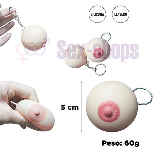 Llavero con forma de teta pellizcable
