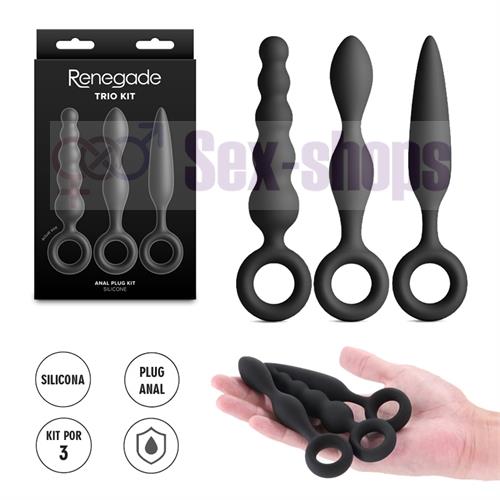 Kit de 3 dilatadores anales de silicona Slip, Slide y Slim