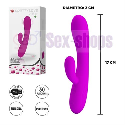 Masajeador de punto G y clitoris con carga USB