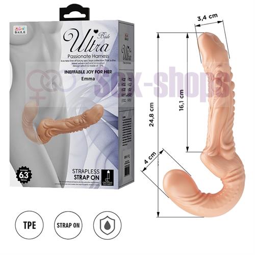 Strap-on doble realista: diseño cómodo con doble cabezal y material resistente