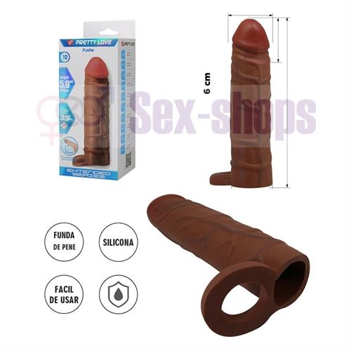 Funda de Pene Texturizada en TPR con Aro Escrotal de Estimulación