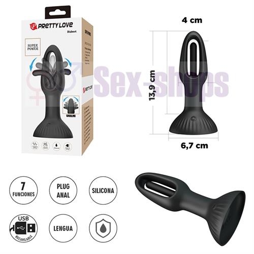Hubert dilatador anal con estimulador con movimiento y carga USB