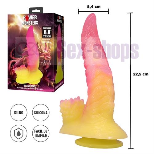 Monster Flame Beast dildo doble con sopapa