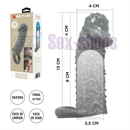 Funda para pene realistica de 13 cm de largo