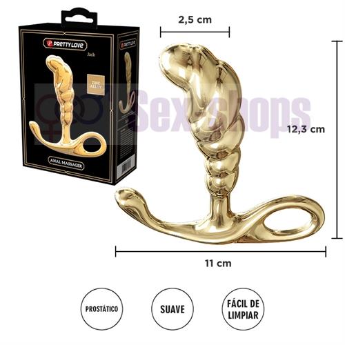 Plug de metal prostatico dorado