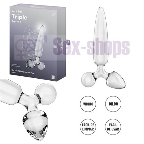 Triple Crystal 1 Dildo y plug de cristal