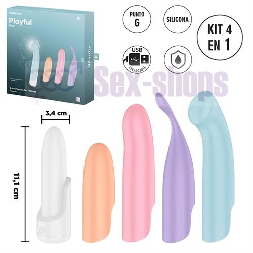 Playful Four estimulador con kit de 4 cabezales diferentes
