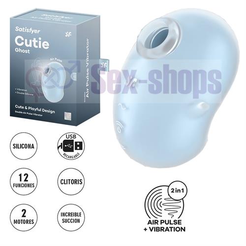 Cutie Ghost: Succionador Clitorial con Ondas de Presión y Vibración