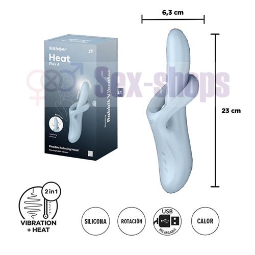 Heat Flex 4 - Vibrador con efecto calor y Flexible ademas con 4 Motores