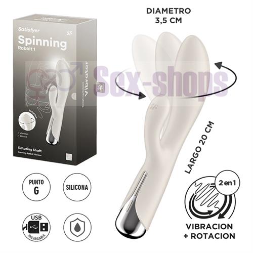Spinning Rabbit 1 beige Estimulador de punto G con vibracion para el clitoris