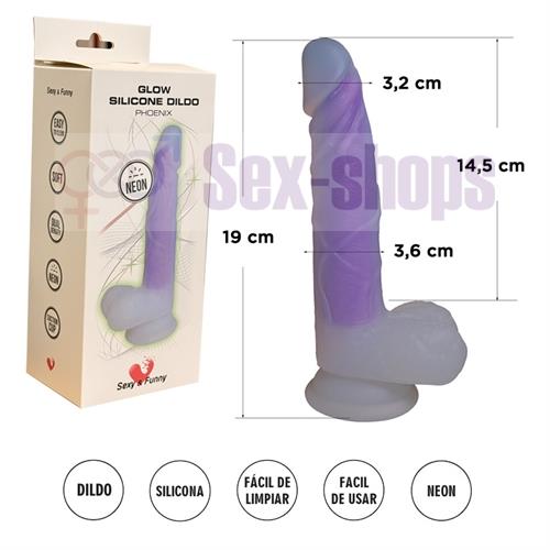 Dildo de Silicona Luminoso 19 cm – Brilla en la Oscuridad
